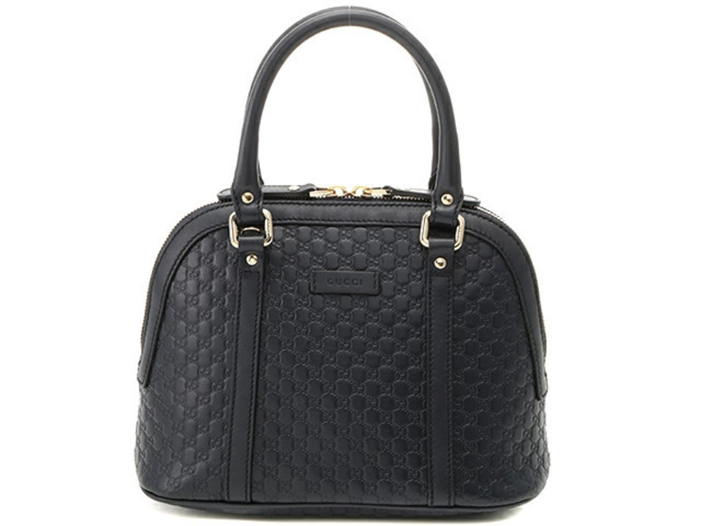 Gucci Microguccissima Shoulder Bag Leather Navy Blue